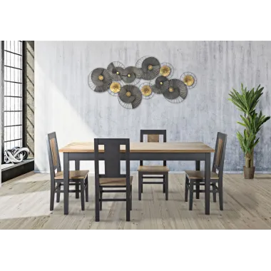 Stół Jadalny Male' 180X80X79 cm (Drewno sosnowe, fornir jesionowy i MDF)